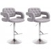 2er Set Barhocker Dublin Stoff-grau