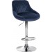 Barhocker Lazio Samt-blau-Chrom