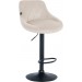 Barhocker Lazio Samt-creme-Schwarz