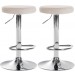 2er Set Barhocker Ponte Samt-creme-Metall in Chromoptik