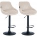 2er Set Barhocker Lazio Samt-creme-Schwarz